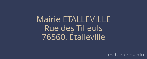 Mairie ETALLEVILLE