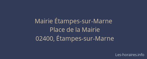 Mairie Étampes-sur-Marne