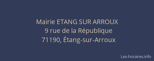 Mairie ETANG SUR ARROUX