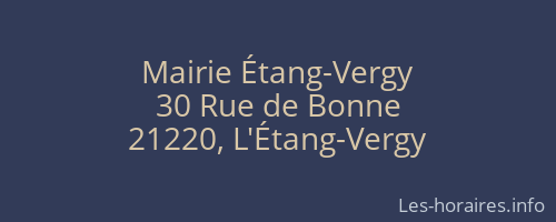 Mairie Étang-Vergy