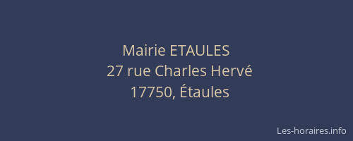 Mairie ETAULES