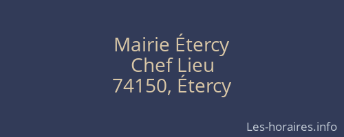 Mairie Étercy