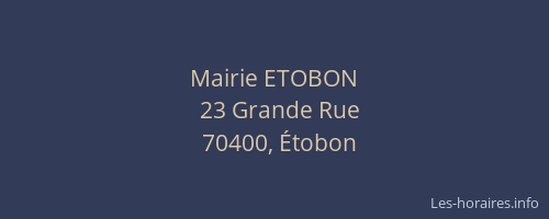 Mairie ETOBON