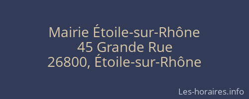 Mairie Étoile-sur-Rhône