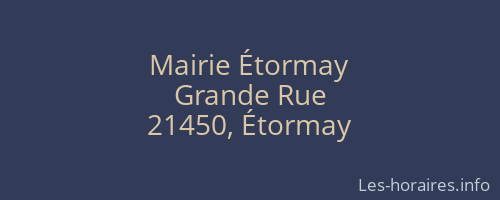 Mairie Étormay