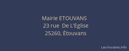 Mairie ETOUVANS