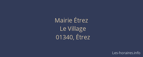 Mairie Étrez