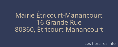 Mairie Étricourt-Manancourt