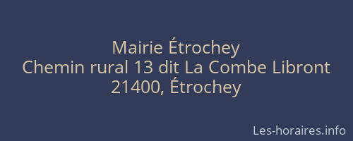 Mairie Étrochey