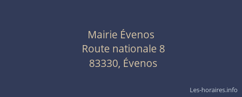 Mairie Évenos