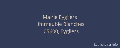 Mairie Eygliers