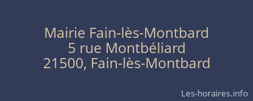 Mairie Fain-lès-Montbard