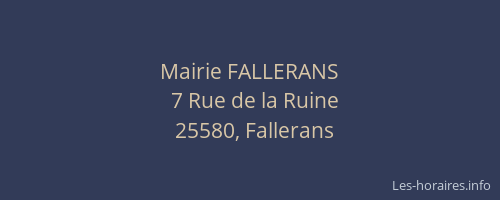 Mairie FALLERANS