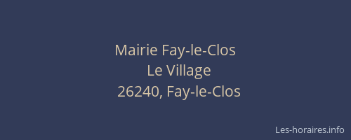 Mairie Fay-le-Clos