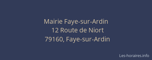 Mairie Faye-sur-Ardin