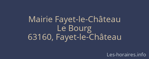 Mairie Fayet-le-Château