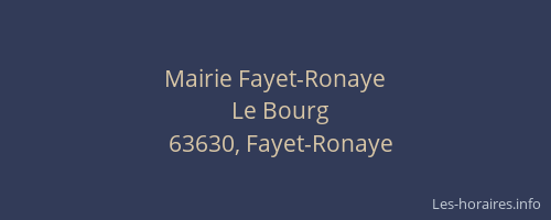 Mairie Fayet-Ronaye