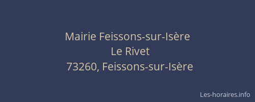 Mairie Feissons-sur-Is&egrave;re