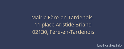 Mairie Fère-en-Tardenois