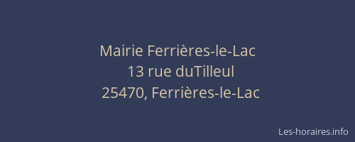 Mairie Ferri&egrave;res-le-Lac