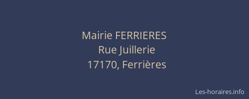 Mairie FERRIERES