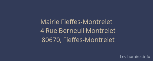 Mairie Fieffes-Montrelet