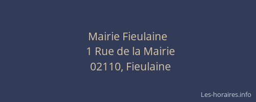 Mairie Fieulaine