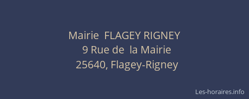 Mairie  FLAGEY RIGNEY