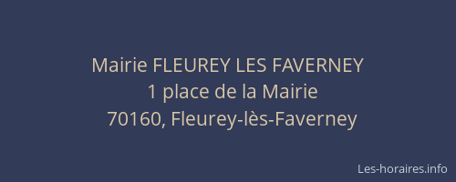 Mairie FLEUREY LES FAVERNEY