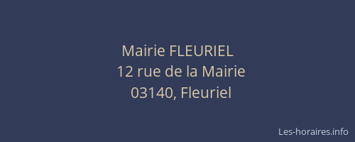 Mairie FLEURIEL