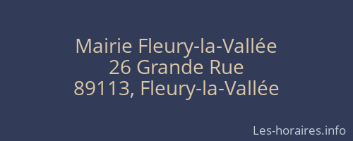 Mairie Fleury-la-Vall&eacute;e