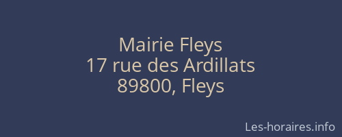 Mairie Fleys