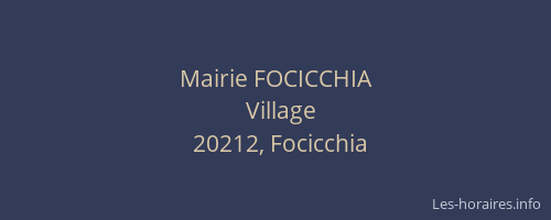 Mairie FOCICCHIA