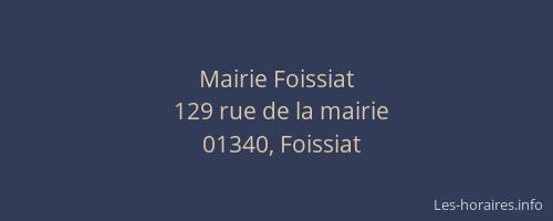 Mairie Foissiat