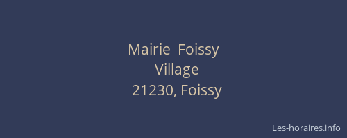 Mairie  Foissy