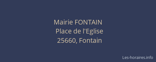 Mairie FONTAIN