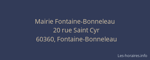 Mairie Fontaine-Bonneleau