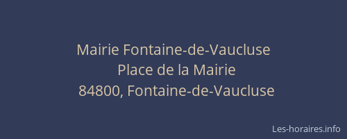 Mairie Fontaine-de-Vaucluse