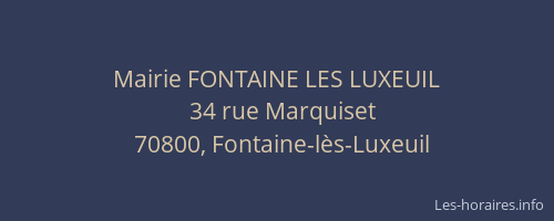 Mairie FONTAINE LES LUXEUIL