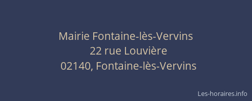 Mairie Fontaine-lès-Vervins
