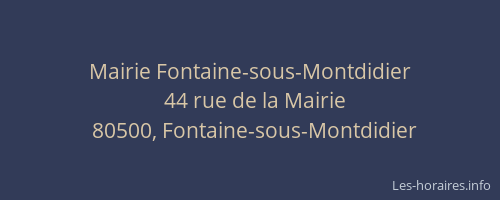 Mairie Fontaine-sous-Montdidier