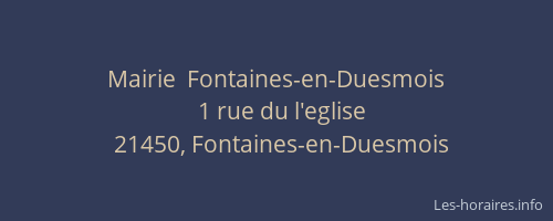 Mairie  Fontaines-en-Duesmois