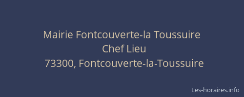Mairie Fontcouverte-la Toussuire