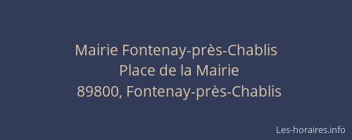Mairie Fontenay-près-Chablis