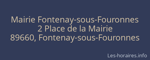 Mairie Fontenay-sous-Fouronnes