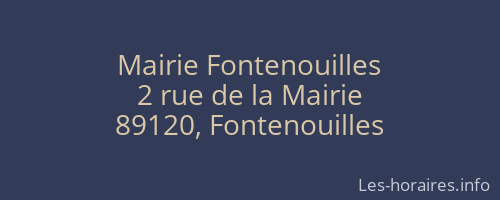 Mairie Fontenouilles