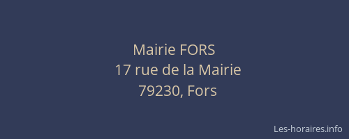 Mairie FORS