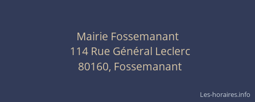 Mairie Fossemanant