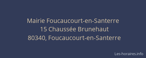Mairie Foucaucourt-en-Santerre