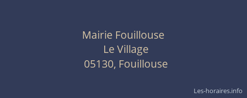 Mairie Fouillouse